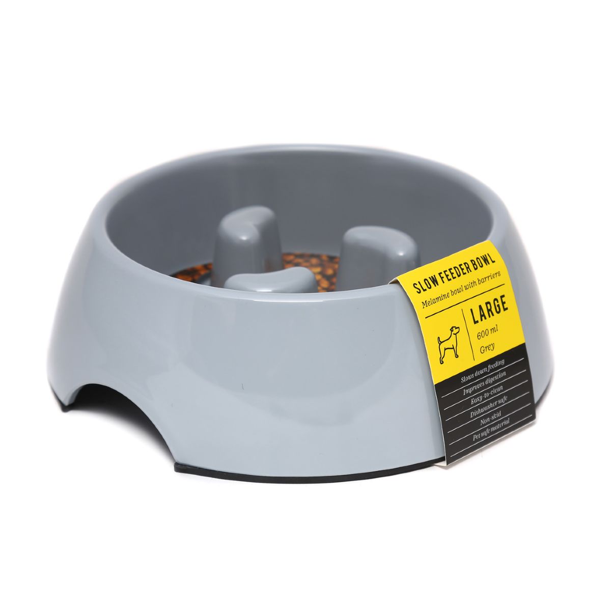 Slow Feeder Dog Bowl Grey